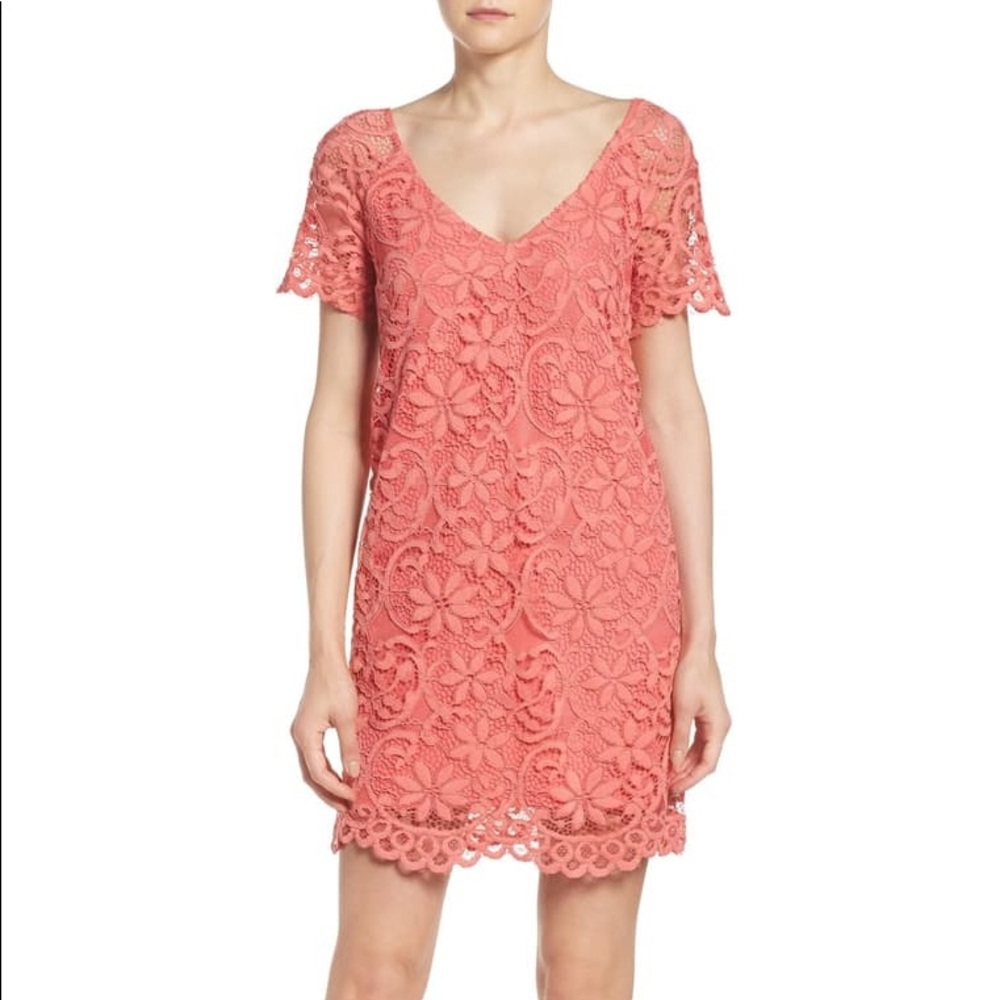 BB Dakota Rene lace dress in cantaloupe - size S